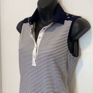 Golfino Navy & White Striped Top Size 6